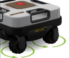 No wheel tracks with robotic lawn mower